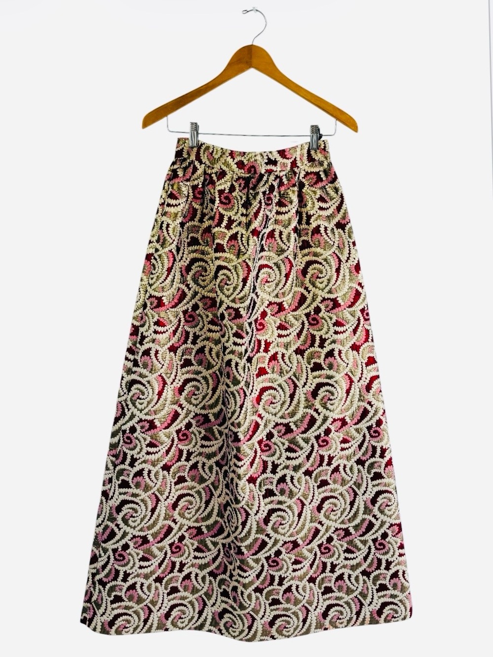 1960s Metallic Brocade Maxi Evening Skirt , Size Small
